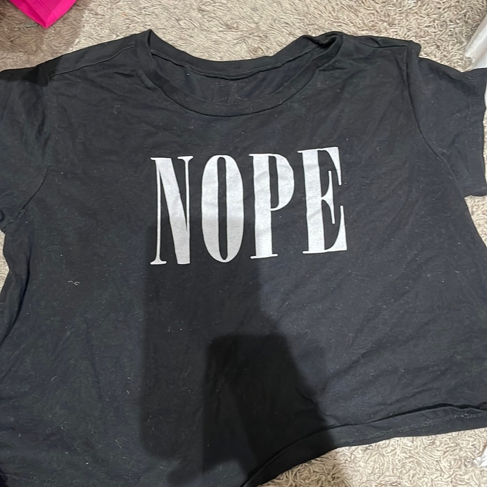 Black nope crop top